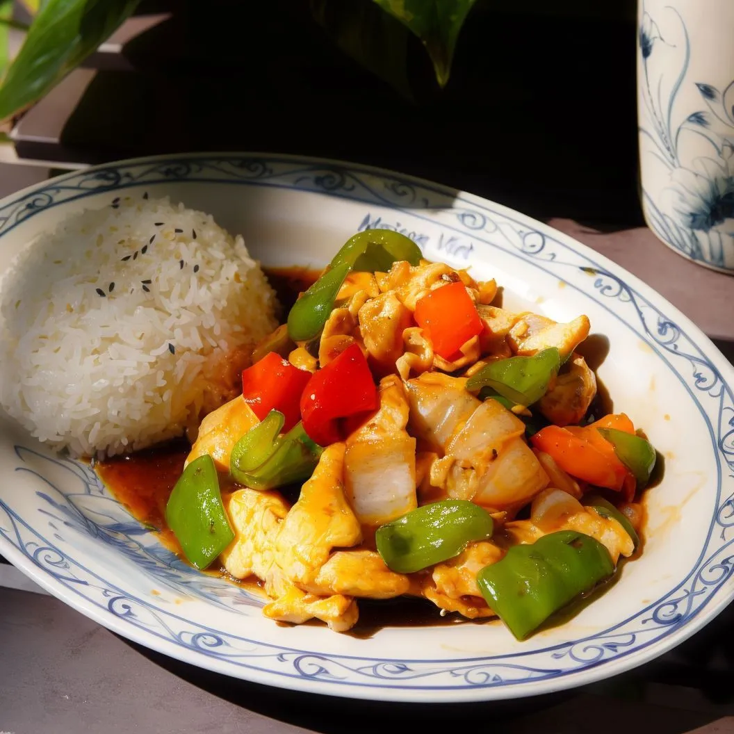 Pollo salteado con salsa hoisin
